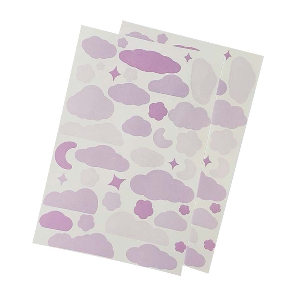 Jourcole  Moon & Cloud Line Layers Sticker 1 Sheet 4x6inches JC0014 Purple