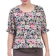 Kudos Floral Chiffon Blouse Dark Red B-003-DR Small