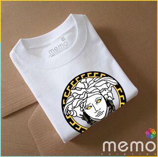 memo ygn Versace head unisex Printing T-shirt DTF Quality sticker Printing-Red (XL)