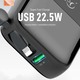Konfulon J-24 (10000mAh Fast Charging 22.5W Built-in Cable Power Bank) Black