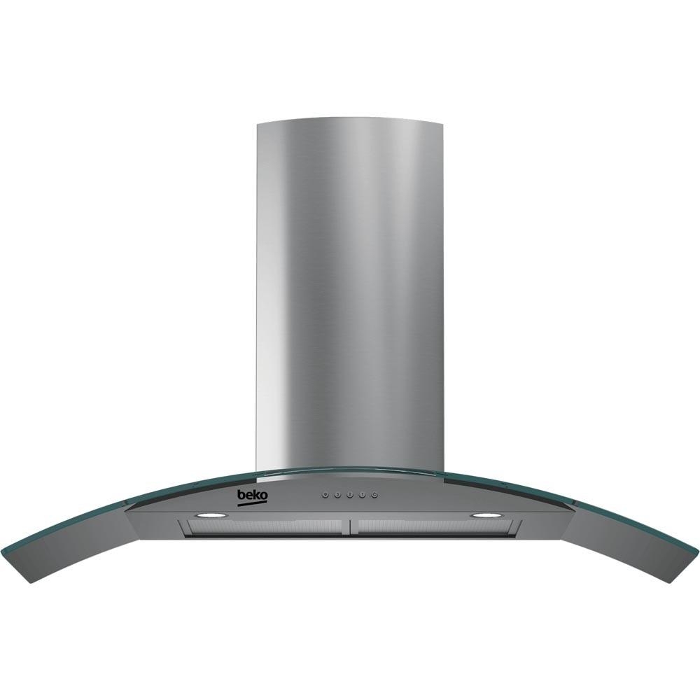 Beko Wall Mounted Curved Glass 90cm Hood (HCG91710X)