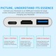 3 in 1 USB C Hub Screen Expansion 4K Adapter ESS-0000717