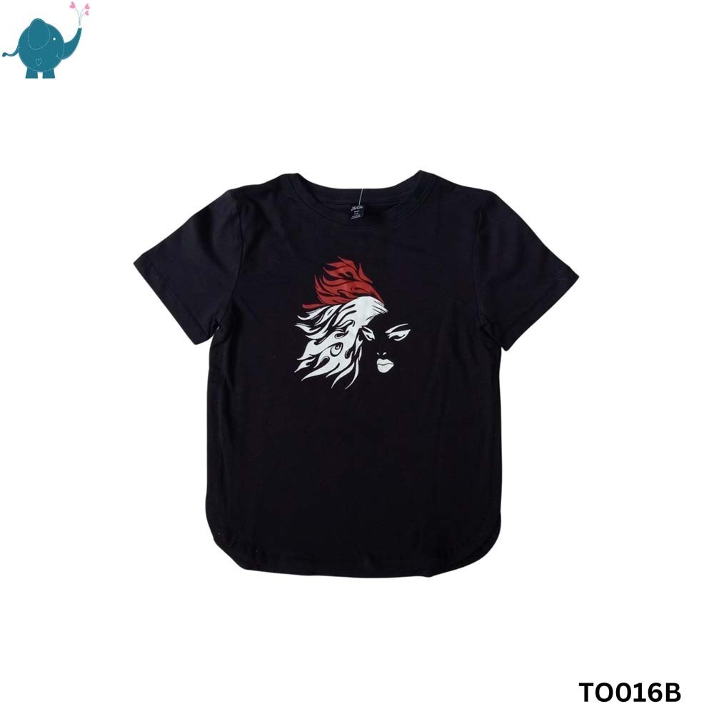 Max & Mia Unisex Printed T-Shirt TO016B Black (7-8 Years)