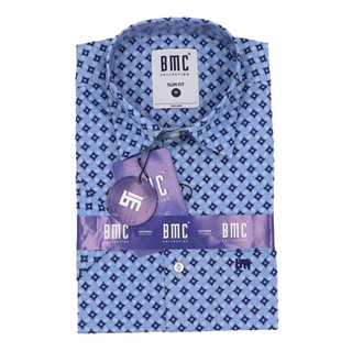 BMC Slimfit Shirts Short Sleeve 2310061 Gray Large