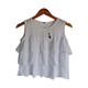 Kudos Floral Chiffon Woman Blouse White B-002 Large