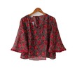 Kudos Floral Chiffon Woman Blouse B-006Red Large