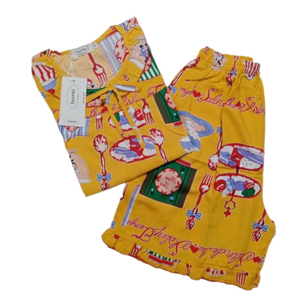 Bambi Women Night Wear  Spun Oneset Yellow AA0042 Medium