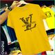 memo ygn Louis Vuitton unisex Printing T-shirt DTF Quality sticker Printing-Yellow (Small)