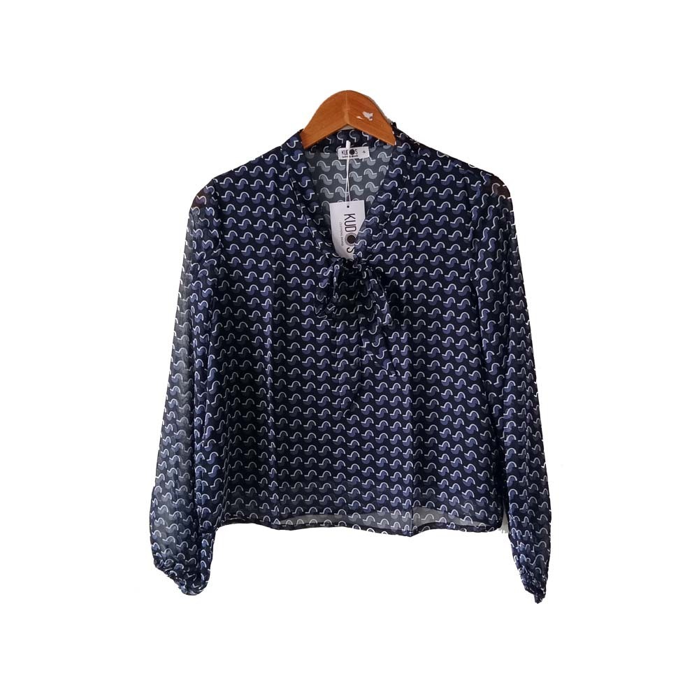 Kudos Chiffon Woman Blouse B-008 Blue Medium