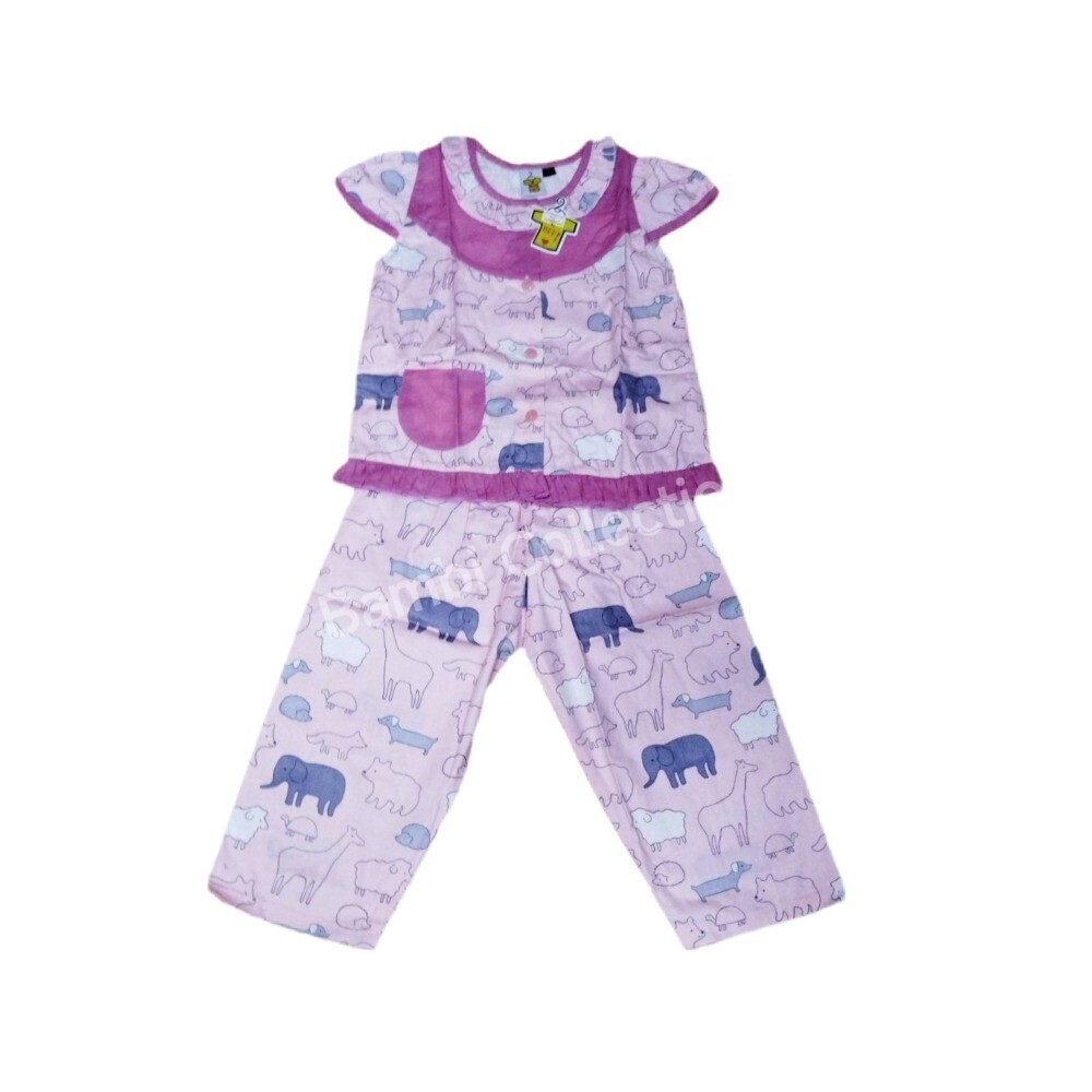 Bambi Baby Night Wear Silk Cotton One Set BAMBI_BABY07_4 Pink (7 Years)