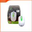 GTM-739 USB Optical Mouse L102 X W60 X H39MM (White+Light Green) 082566