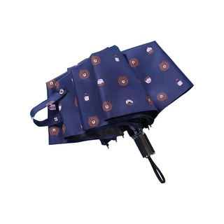 Automatic 3 Fold Teddy Printed Umbrella Yellow