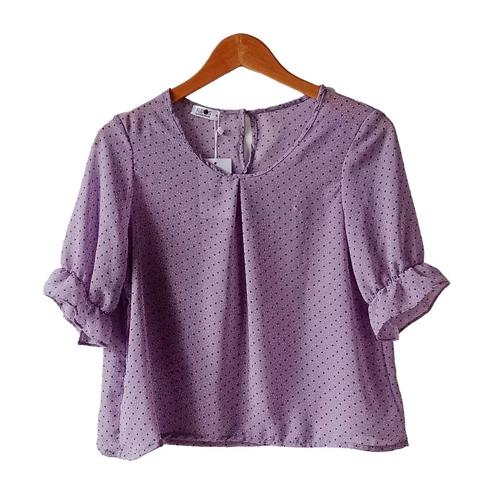 Kudos Spoty Chiffon Blouse Violet B-003-V Small