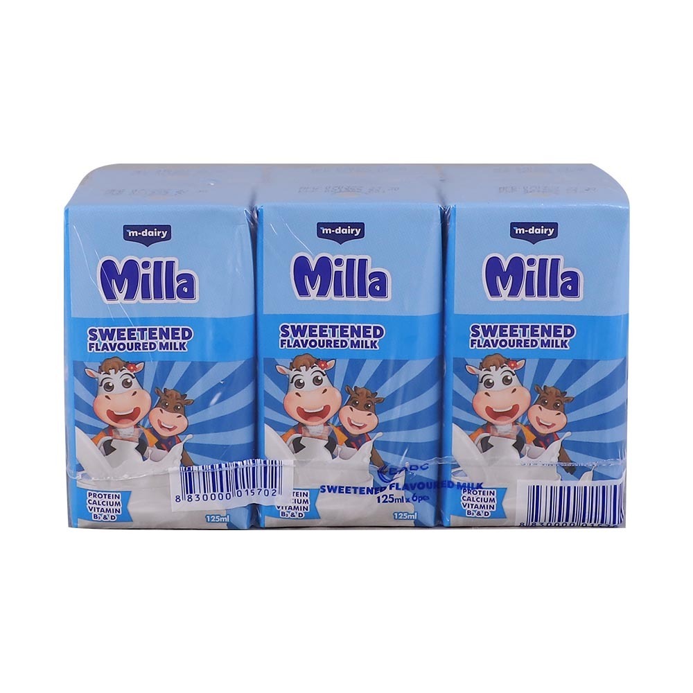 Milla UHT Sweetened Flavoured Milk 125MLx6PCS