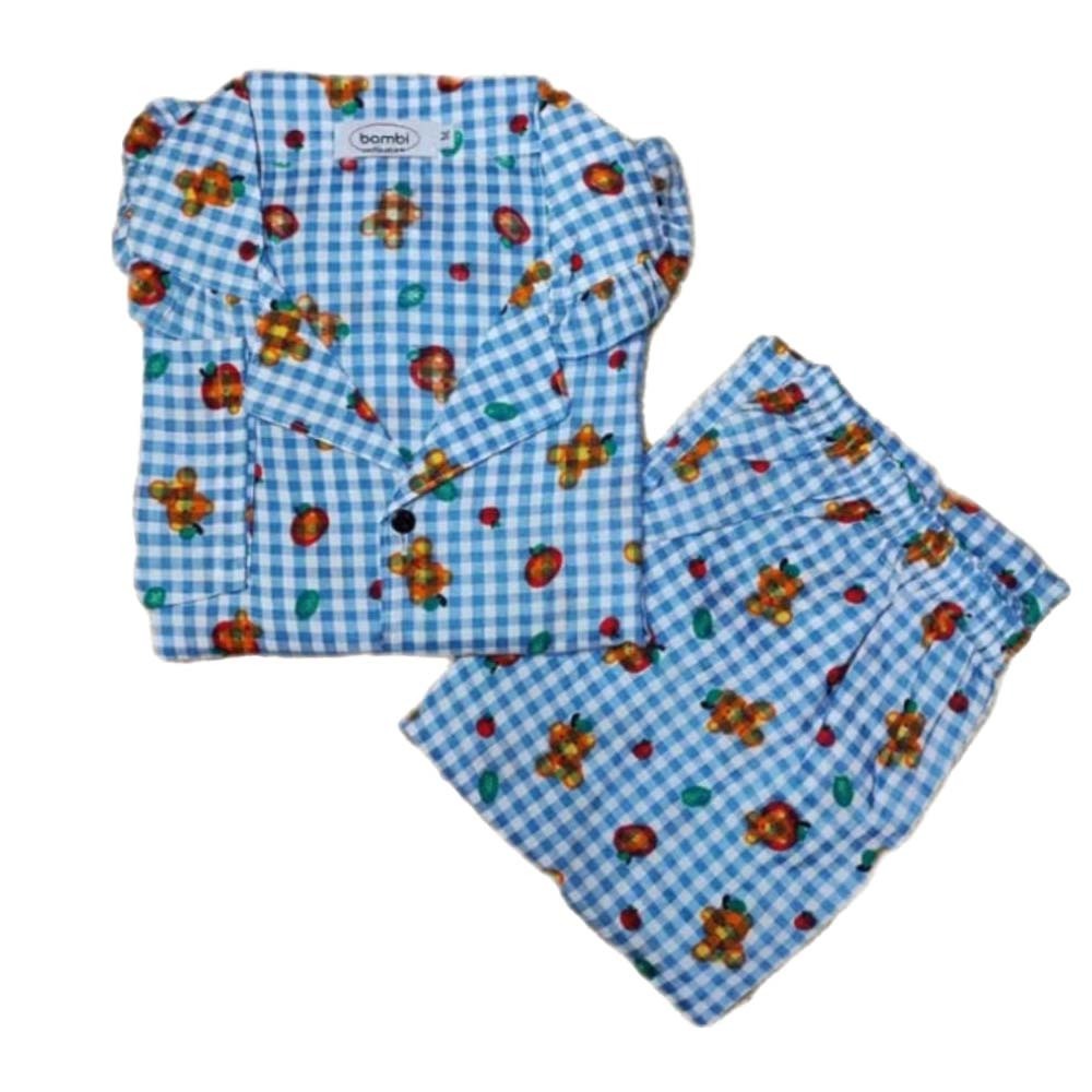 Bambi Women Night Wear Cotton Oneset Blue AA0045 XL