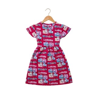 Khay May Flower Dress Red Large (3-5yrs)