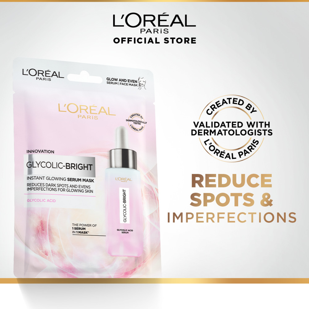 Loreal Glycolic-Bright Instant Glowing Serum Face Mask 22G