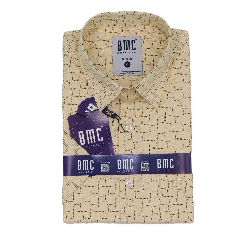 BMC Men Slimfit Shirt Short Sleeve 2310071 Yellow XL