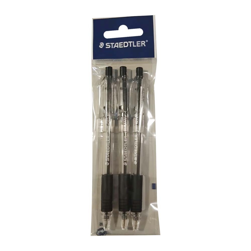 Ballpen Luna Clip Clic Grip 07 Black 3PCS