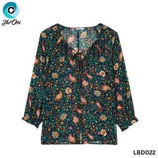 The Ori Women Long Sleeve Top LBD022 Light Green Floral (XXL-48)