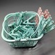 Clothing Protable Clip with Clip Basket 30PCS Green