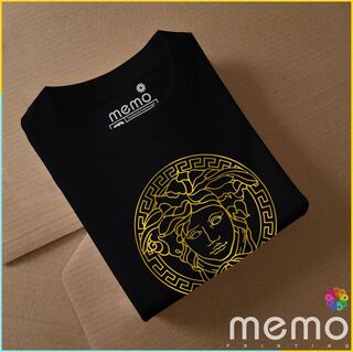 memo ygn Versace unisex Printing T-shirt DTF Quality sticker Printing-Red (Medium)