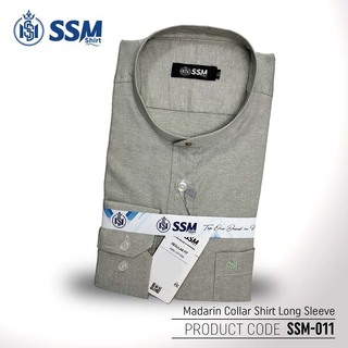 Madarin Collar Shirt Long Sleeve SSM-O-M-L-028 (Midnight Black) Triple Extra Large