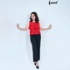 Kudos Floral Chiffon Woman Blouse Brown B-002 Small