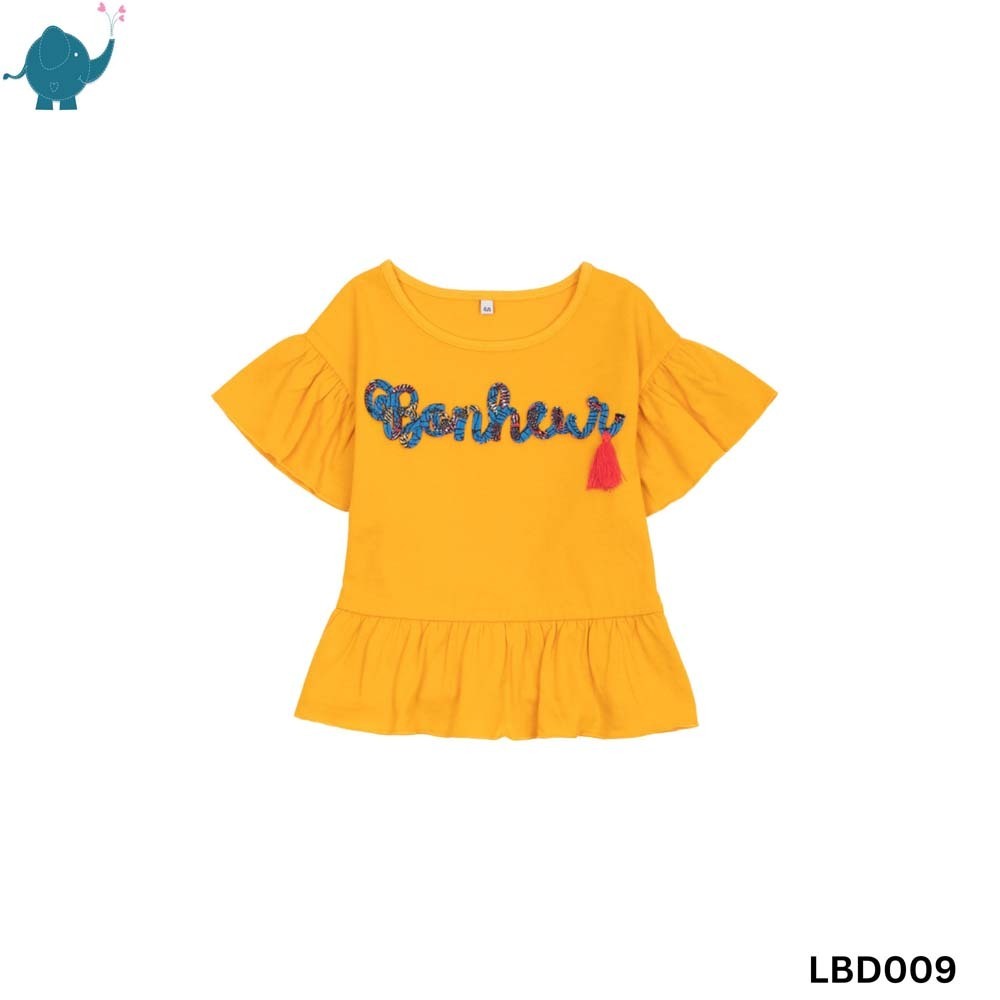 Max & Mia Kid Girl Blouse LBD009 Yellow 8 Years