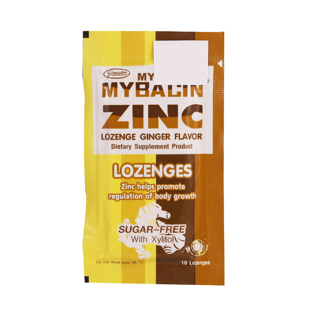 Mybacin Zinc Lozenge Ginger Flavor 10Lozenges