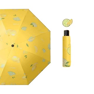 Automatic 3 Fold Fruit Printed Umbrella Orange
