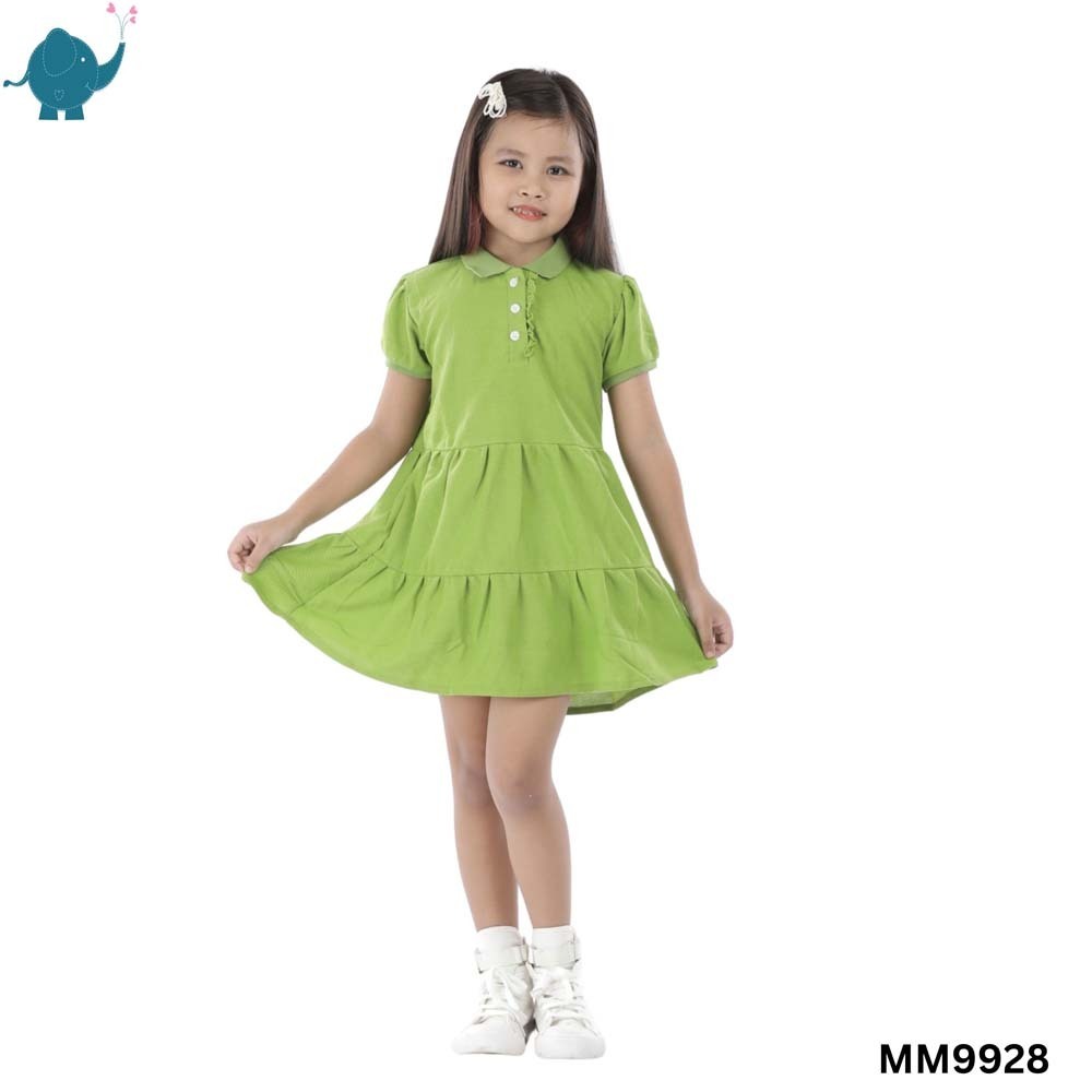 Max & Mia Girl Short-Sleeve Polo Dress MM9928 Light Green Small