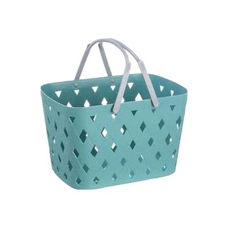 Plastic Storage Baskets with Handles White