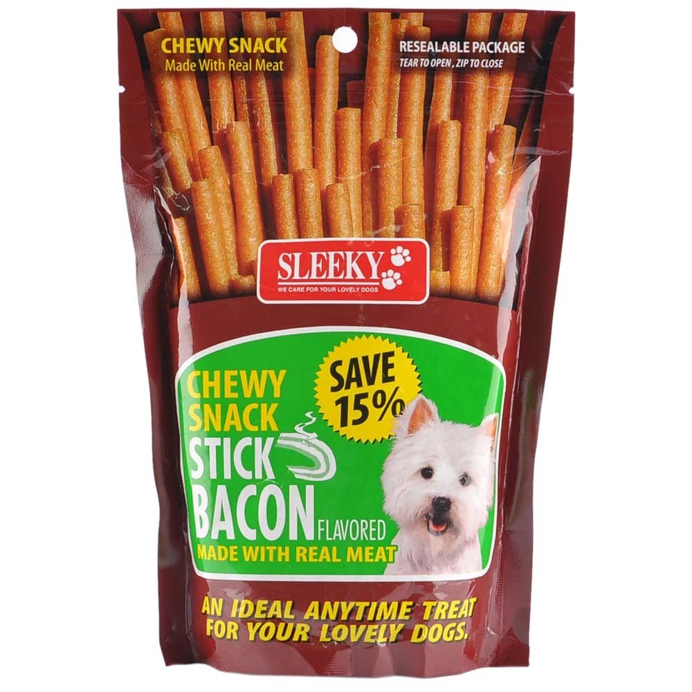 Sleeky Dog Food Meat Stick Bacon 175G