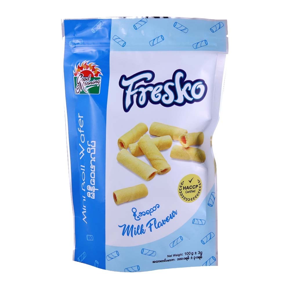 Good Morning Fresko Mini Roll Wafer Milk 100G