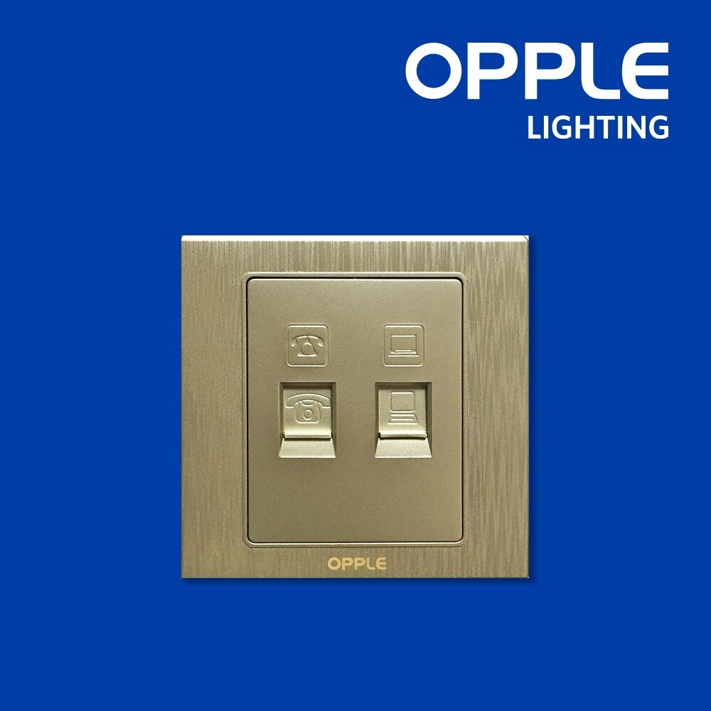 OPPLE OP-C026502-J-GOLD (Tel & Comp Socket) Switch and Socket (OP-21-119)