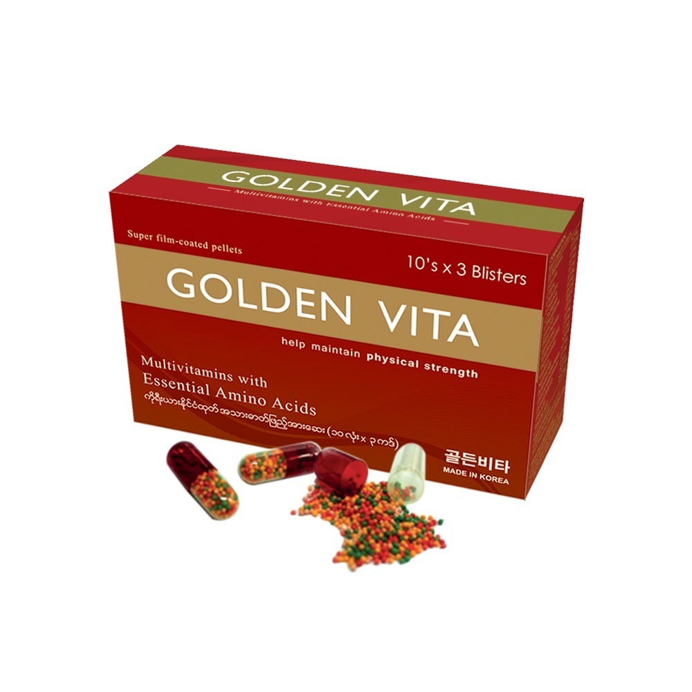 Golden Vita Capsule ကိုရီးယားနိုင်ငံထုတ် အသားဓါတ်ဖြည့်အားဆေး