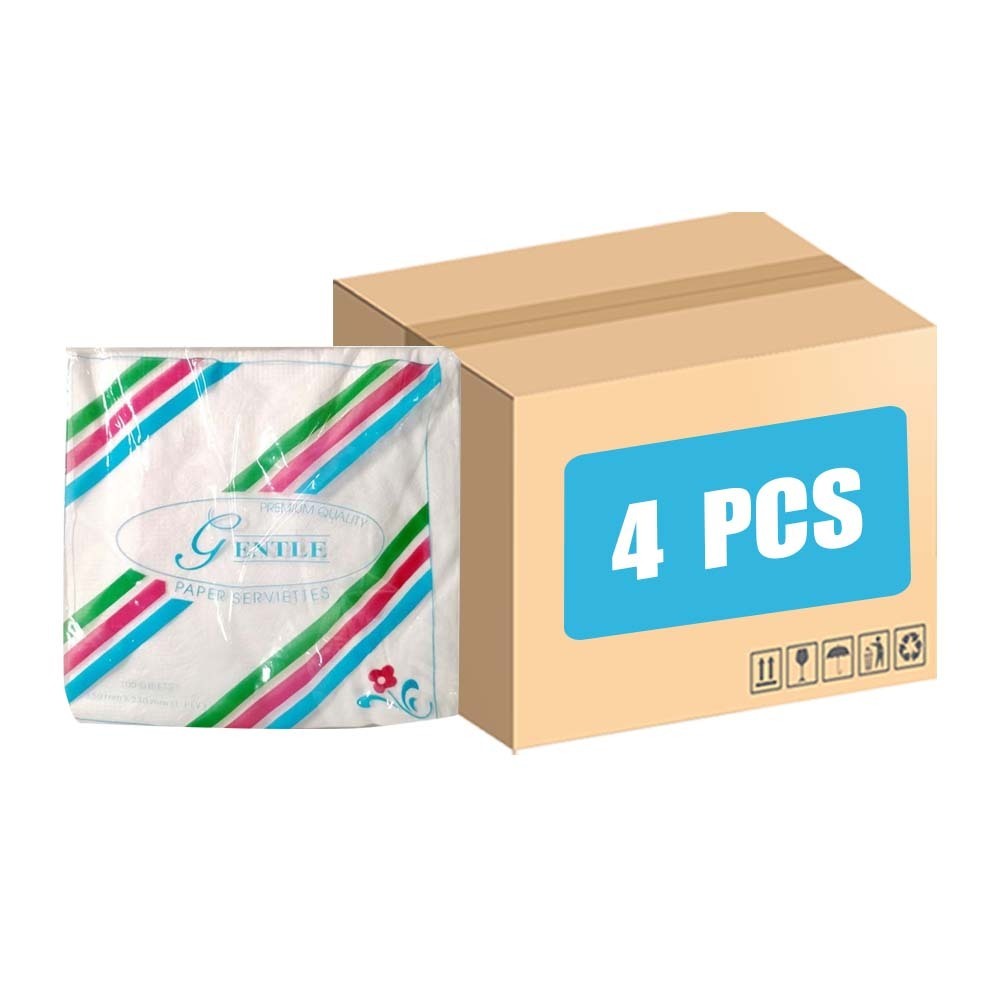 Gentle Paper Serviettes 100Sheets 1PLY 4PCS