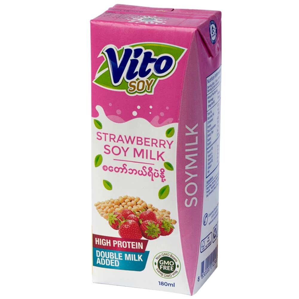 Vito Strawberry Flavour Soy Milk 180ML