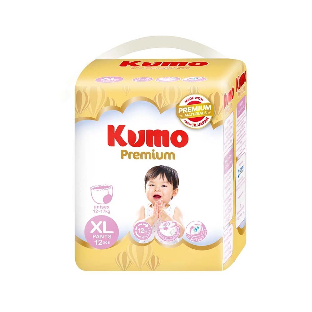 Kumo Premium Baby Diaper XL Pants 12Pcs