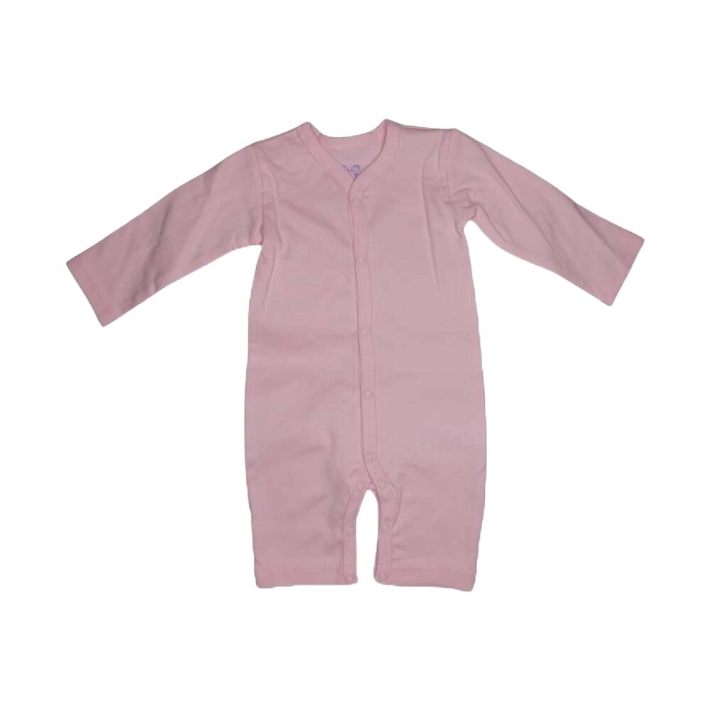 Te Te & Ta Ta Long Romper Short Sleeves Pink 0-3 Months (3Pcs/1Set) KRP-L102