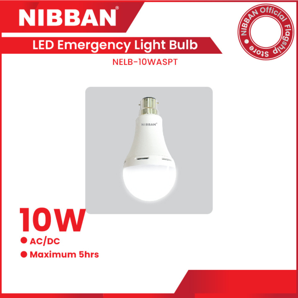 NIBBAN 10W Led Emergency Rechargeable Light Bulb Nelb10Waspt NELB10WASPT