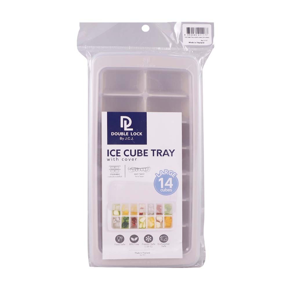 Jcj Ice Cube Tray With Cover No.1117 (14 Cubes)