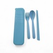 Beauty House Wheat Straw Spoon Fork & Chopstick Set (Green)