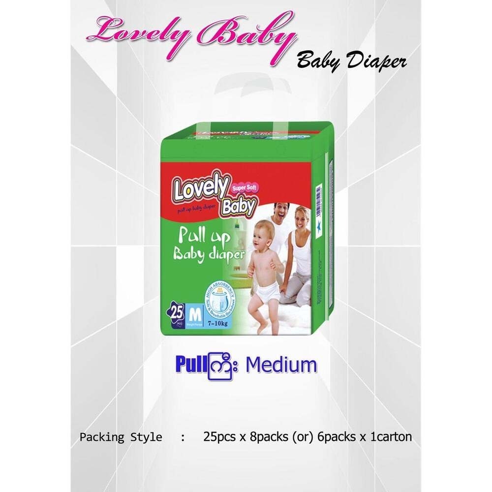 Lovely Baby  Pull Up Baby Diaper Medium (7-10KG) 25PCS