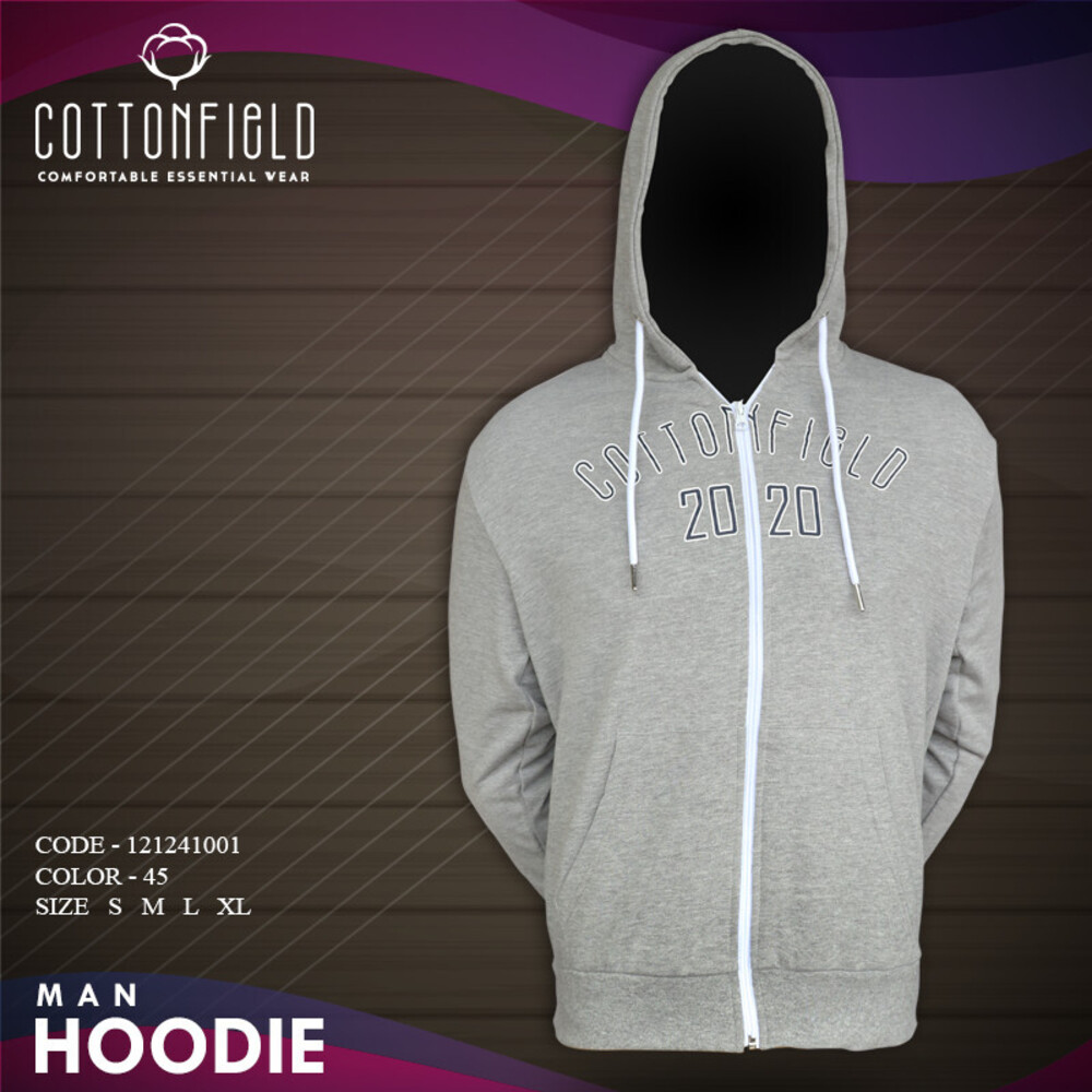 Cottonfield Men Hoodie with zip C45 (Large)