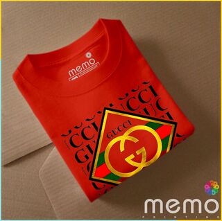 memo ygn GUCCI Square unisex Printing T-shirt DTF Quality sticker Printing-Black (Medium)