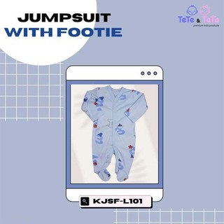 Te Te & Ta Ta Jumpsuit With Footies White 3-6 Months (3Pcs/1Set) KJSF-L101