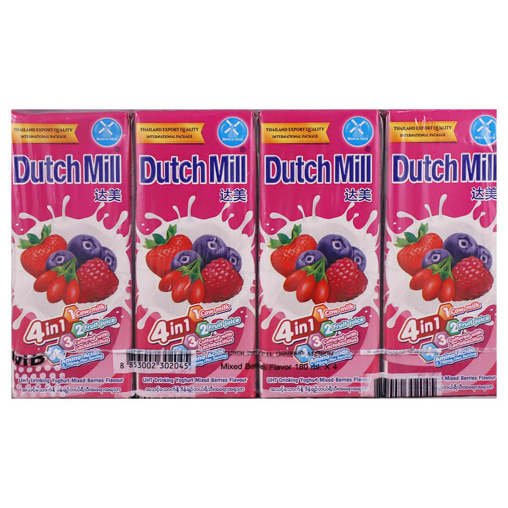 Dutch Mill 4 Mixed Berries Yoghurt Drink 180ML
