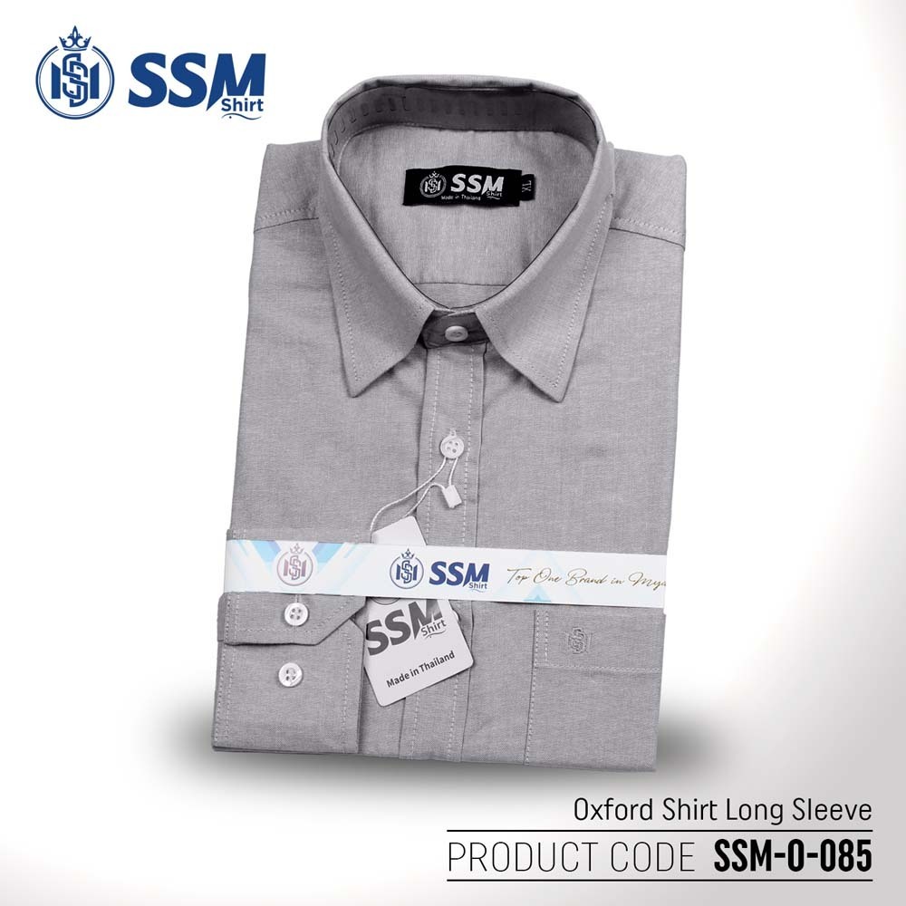 Oxford Shirt Long Sleeve SSM-O-P-L-085 (Dark Gray) Large